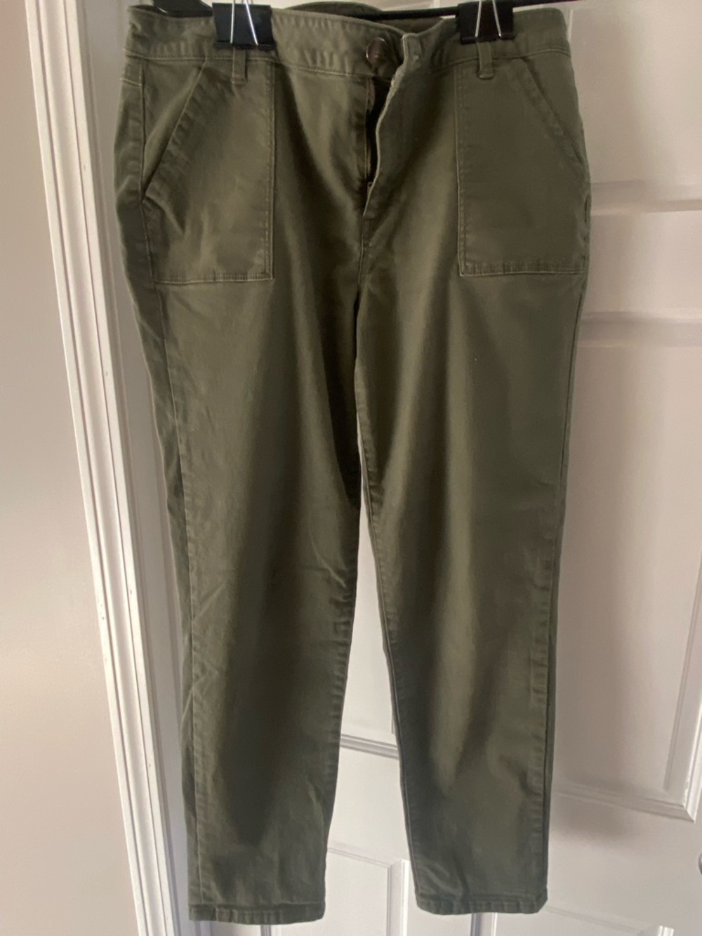 1822 Size 16 Denim Olive Green High-Rise Pants